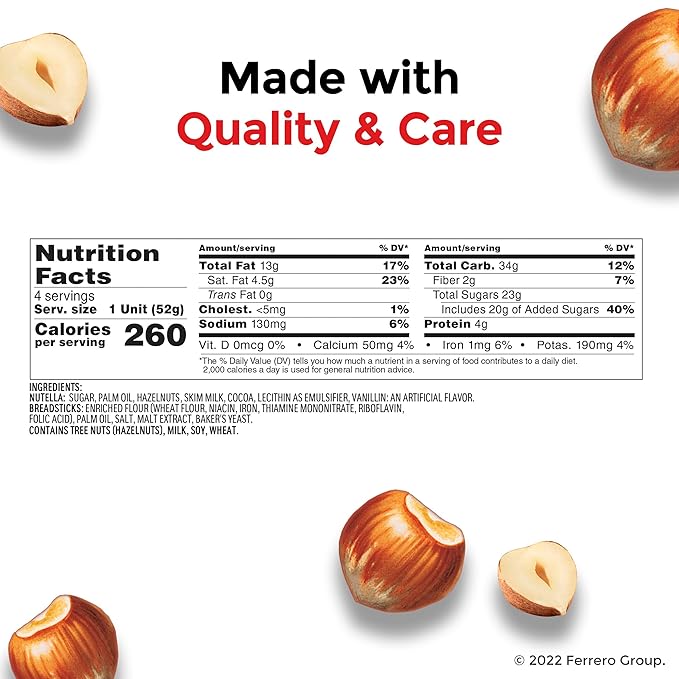 Nutella, With breadsticks, 52g